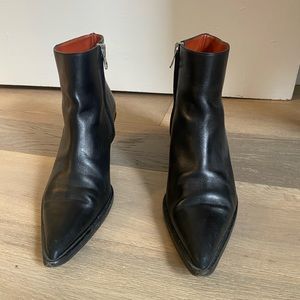 Acne black pointed toe boot